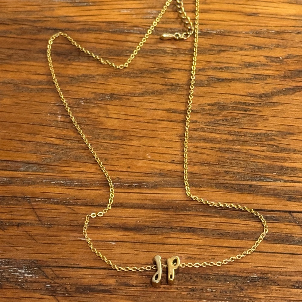 “JP” Initials Gold Necklace